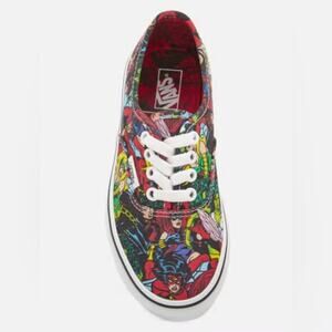 Vans x Marvel Authentic Sneakers Kids Size 1 Multicolor Comic Book Print